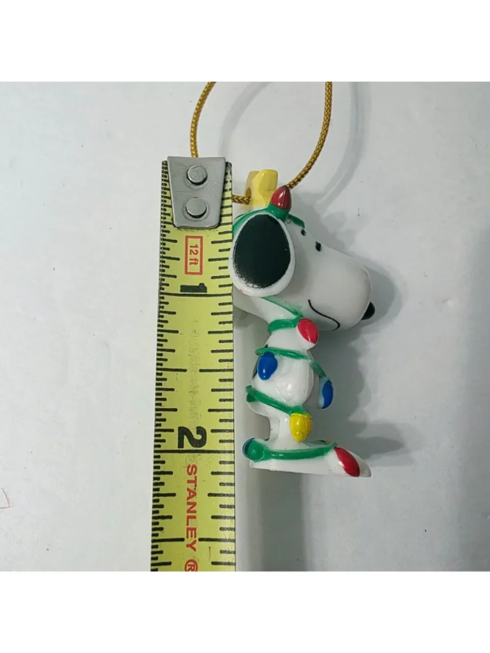 Snoopy Peanuts Christmas PVC Ornament Tangled Holiday Lights Yellow Star